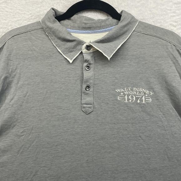Disney Parks Walt Disney World Polo Shirt Mens XL Gray 1971 Vintage Logo Golf - Picture 4 of 11